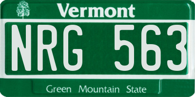 VT license plate NRG563