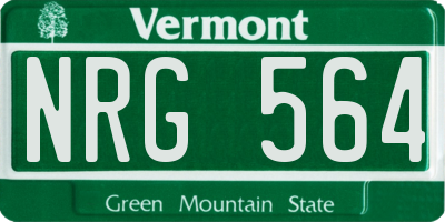 VT license plate NRG564