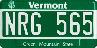 VT license plate NRG565