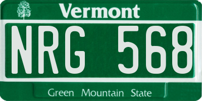 VT license plate NRG568