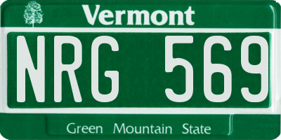 VT license plate NRG569