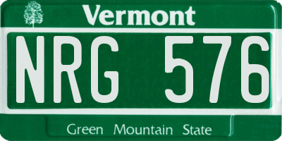 VT license plate NRG576