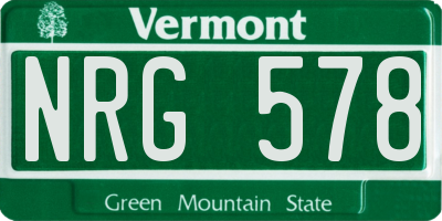 VT license plate NRG578