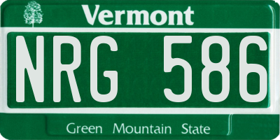VT license plate NRG586