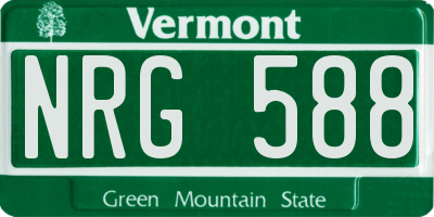 VT license plate NRG588