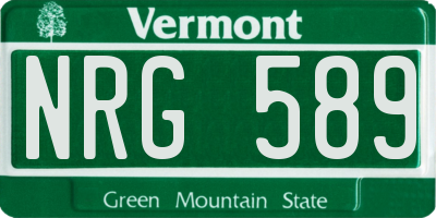 VT license plate NRG589