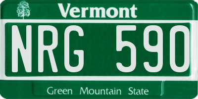 VT license plate NRG590