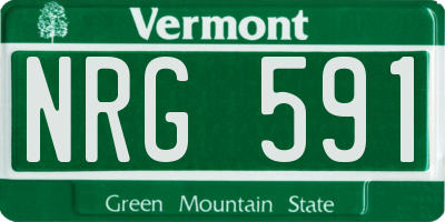 VT license plate NRG591