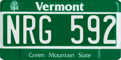 VT license plate NRG592