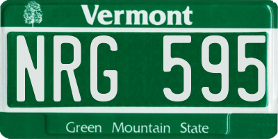 VT license plate NRG595