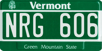 VT license plate NRG606
