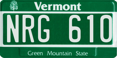 VT license plate NRG610
