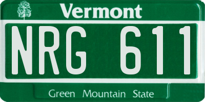VT license plate NRG611