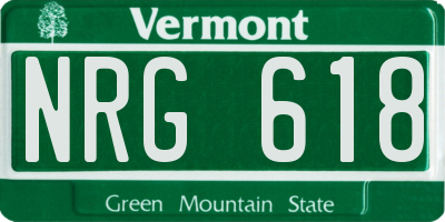 VT license plate NRG618