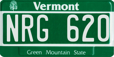 VT license plate NRG620