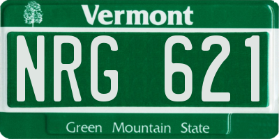 VT license plate NRG621