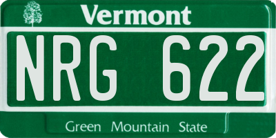 VT license plate NRG622