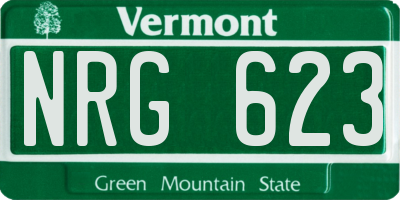 VT license plate NRG623