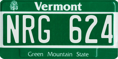 VT license plate NRG624