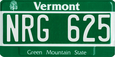 VT license plate NRG625