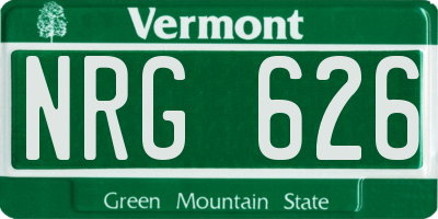 VT license plate NRG626