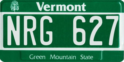 VT license plate NRG627