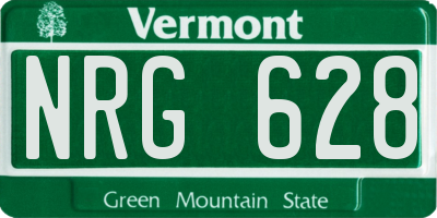 VT license plate NRG628