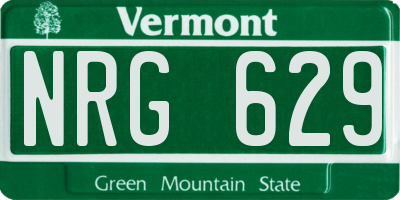 VT license plate NRG629