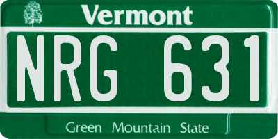VT license plate NRG631