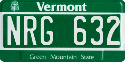 VT license plate NRG632