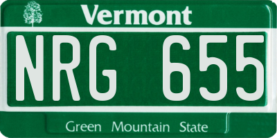 VT license plate NRG655