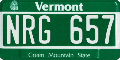 VT license plate NRG657