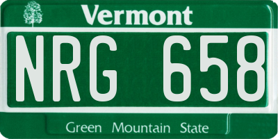 VT license plate NRG658