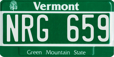 VT license plate NRG659