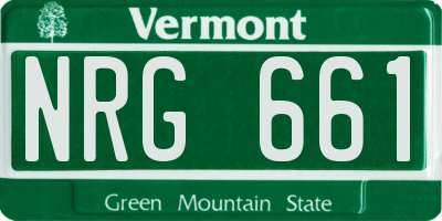 VT license plate NRG661