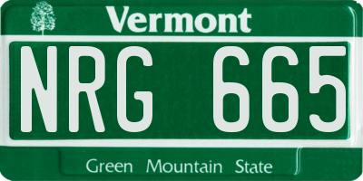 VT license plate NRG665
