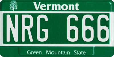 VT license plate NRG666