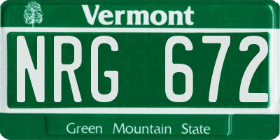 VT license plate NRG672