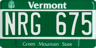 VT license plate NRG675