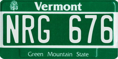VT license plate NRG676