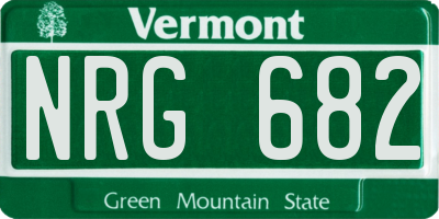 VT license plate NRG682