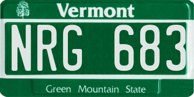 VT license plate NRG683