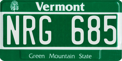 VT license plate NRG685