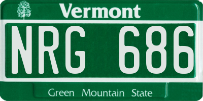 VT license plate NRG686