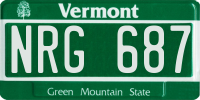 VT license plate NRG687