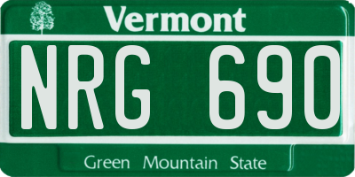 VT license plate NRG690