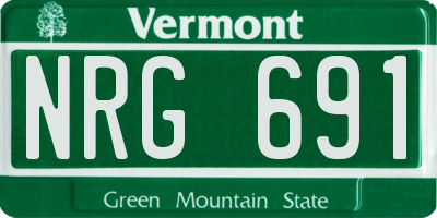 VT license plate NRG691
