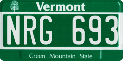 VT license plate NRG693