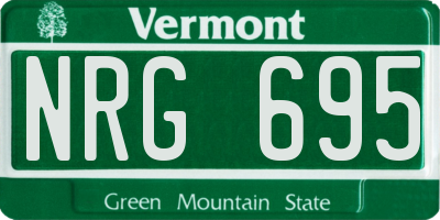 VT license plate NRG695