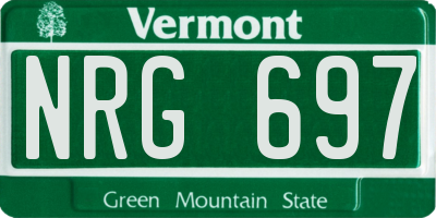 VT license plate NRG697